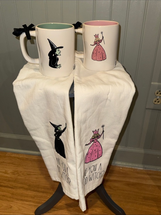 Rae Dunn Other - Rae Dunn Glinda good Witch & Wicked witch Mug Set w/ Matching Towels